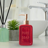 Maxbell 16oz Hand Soap Dispenser Portable Reusable for Tabletop Bathroom Liquid Red