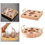 Maxbell Glass Tray Holder Serving Tray Display Rack Base for Cabinet Party Kitchen Square