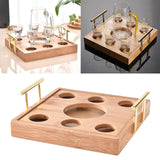 Maxbell Glass Tray Holder Serving Tray Display Rack Base for Cabinet Party Kitchen Square