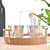 Maxbell Glass Tray Holder Serving Tray Display Rack Base for Cabinet Party Kitchen Round