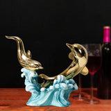 Maxbell Creative Creative Dolphin Rack Animal Sculpture Crafts for gifts style B