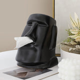 Maxbell Tissue Box Retro Statue Multipurpose Decoration for Bedroom Kitchen Bathroom Black