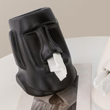 Maxbell Tissue Box Retro Statue Multipurpose Decoration for Bedroom Kitchen Bathroom Black