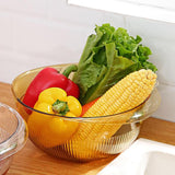 Maxbell Kitchen Colander Container with One Handle Large for Cleaning Washing Fruit Yellow