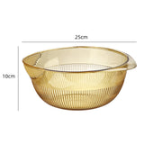 Maxbell Kitchen Colander Container with One Handle Large for Cleaning Washing Fruit Yellow