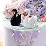 Maxbell 1 Pair Cake Topper Swan Figurines Baking Supplies for Birthday Halloween