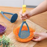 Maxbell Potato Ricer Hanging Hook Ergonomic Grip Manual for Yam Cooking Vegetable Blue