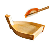 Maxbell Wooden Sushi Boats Tray Serving Platter Tableware for Dessert Pastry Home S