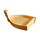 Maxbell Wooden Sushi Boats Tray Serving Platter Tableware for Dessert Pastry Home S