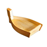 Maxbell Wooden Sushi Boats Tray Serving Platter Tableware for Dessert Pastry Home S