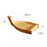 Maxbell Wooden Sushi Boats Tray Serving Platter Tableware for Dessert Pastry Home L