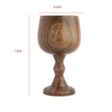 Maxbell Wooden Goblet Milk Mug Water Cup 150ml for Church Bedroom Coffee