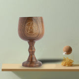 Maxbell Wooden Goblet Milk Mug Water Cup 150ml for Church Bedroom Coffee