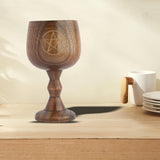 Maxbell Wooden Goblet Milk Mug Water Cup 150ml for Church Bedroom Coffee