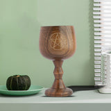 Maxbell Wooden Goblet Milk Mug Water Cup 150ml for Church Bedroom Coffee