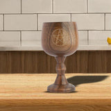 Maxbell Wooden Goblet Milk Mug Water Cup 150ml for Church Bedroom Coffee