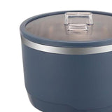 Maxbell Ramen Bowl with Lid Wooden Handle Noodles Bowl for Camping Dorm Travel Dark Blue