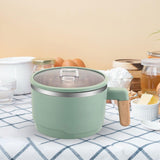 Maxbell Ramen Bowl with Lid Wooden Handle Noodles Bowl for Camping Dorm Travel Light Green
