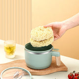Maxbell Ramen Bowl with Lid Wooden Handle Noodles Bowl for Camping Dorm Travel Light Green