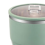 Maxbell Ramen Bowl with Lid Wooden Handle Noodles Bowl for Camping Dorm Travel Light Green