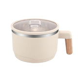 Maxbell Ramen Bowl with Lid Wooden Handle Noodles Bowl for Camping Dorm Travel Beige