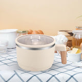 Maxbell Ramen Bowl with Lid Wooden Handle Noodles Bowl for Camping Dorm Travel Beige