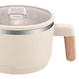 Maxbell Ramen Bowl with Lid Wooden Handle Noodles Bowl for Camping Dorm Travel Beige