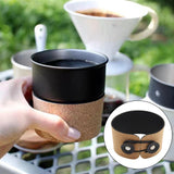 Maxbell Coffee Cup Holder Heat Resistant Cup Protector Cover Adjustable for Camping Black