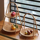 Maxbell Handmade Tray Decor Kitchen Organizer for Holiday Birthday Wedding Oval 2 Tier