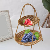 Maxbell Handmade Tray Decor Kitchen Organizer for Holiday Birthday Wedding Oval 2 Tier