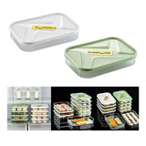 Maxbell Food Storage Box Refrigerator Dumplings Organizer Easily Clean Stackable white