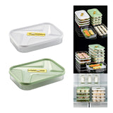 Maxbell Food Storage Box Refrigerator Dumplings Organizer Easily Clean Stackable white