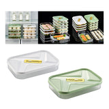 Maxbell Food Storage Box Refrigerator Dumplings Organizer Easily Clean Stackable white