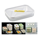 Maxbell Food Storage Box Refrigerator Dumplings Organizer Easily Clean Stackable white