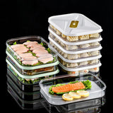 Maxbell Food Storage Box Refrigerator Dumplings Organizer Easily Clean Stackable green