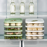 Maxbell Food Storage Box Refrigerator Dumplings Organizer Easily Clean Stackable green
