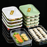 Maxbell Food Storage Box Refrigerator Dumplings Organizer Easily Clean Stackable green