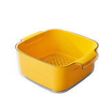 Maxbell Kitchen Colander Strainer Bowl Set Kitchen Colander Washing Filter Strainer Yellow