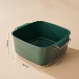 Maxbell Kitchen Colander Strainer Bowl Set Kitchen Colander Washing Filter Strainer Dark Green