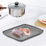 Maxbell 2 in 1 Defrosting Tray with Handle Heavy Duty for Thawing Food Frozen Meat Gray