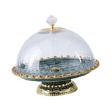 Maxbell European Style Ceramic Cake Stand Fruit Rack Serving Tray for Snack  Green