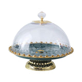 Maxbell European Style Ceramic Cake Stand Fruit Rack Serving Tray for Snack  Green