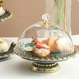 Maxbell European Style Ceramic Cake Stand Fruit Rack Serving Tray for Snack  Green