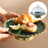 Maxbell European Style Ceramic Cake Stand Fruit Rack Serving Tray for Snack  Green