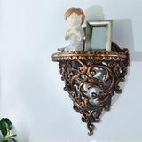 Maxbell Retro Wall Floating Shelf Resin Decorative for Hallway Living Room Home Bronze S