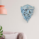 Maxbell Retro Wall Floating Shelf Resin Decorative for Hallway Living Room Home Blue S