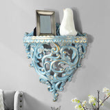 Maxbell Retro Wall Floating Shelf Resin Decorative for Hallway Living Room Home Blue S