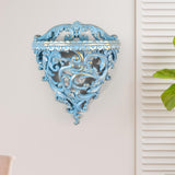 Maxbell Retro Wall Floating Shelf Resin Decorative for Hallway Living Room Home L Blue