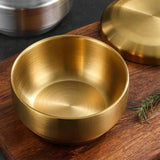 Maxbell Metal Bowl with Lid 304 Stainless Steel Bowl for Salad Appetizer Cereal 13.5cm Aureate