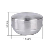 Maxbell Metal Bowl with Lid 304 Stainless Steel Bowl for Salad Appetizer Cereal 12.5cm Argent